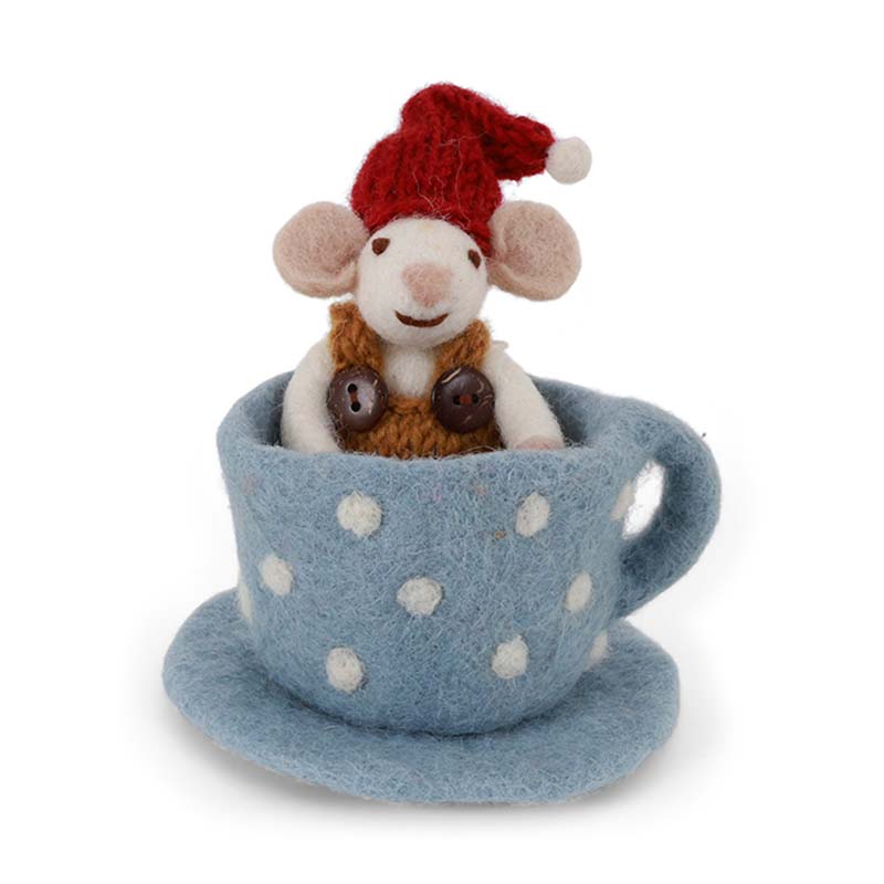 Gry&Sif ホワイトマウス In Blue Coffee Cup